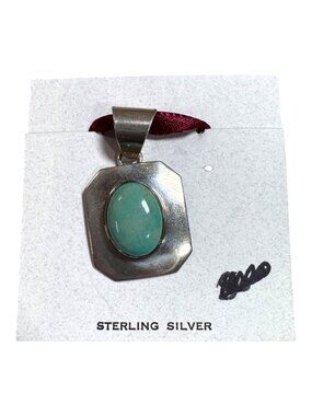 Vintage Sterling Silver Signed INCA Natural Turquoise Unisex LARGE Size Pendant